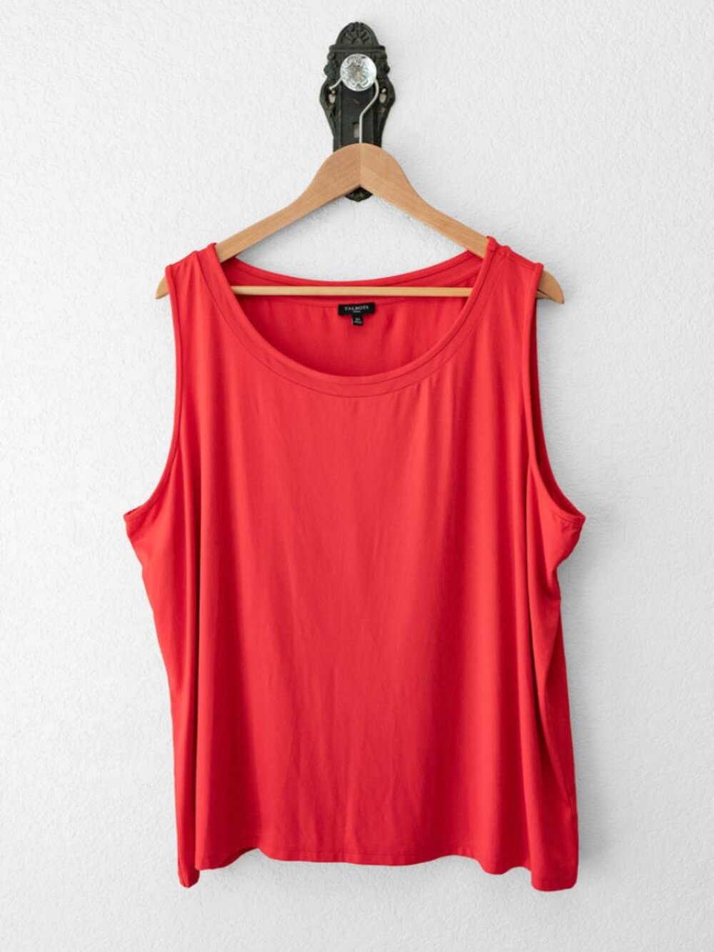 Talbots Red Sleeveless Knit Top 3X Plus Size Rayon Stretch Layering Shell Tank
